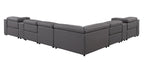 1208 8 Piece L-Shaped Leather Sectional Sofa with 4 Power Recliners & Power Headrests