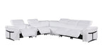 1126 Divanitalia 7-Piece L-Shaped Sectional Sofa in Top Grain Italian Leather with 4 Power Recliners & Power Headrests - White - SKU 1126-WHITE-SEC-7PC-4PWR-SECTIONAL-GROUP - view 3