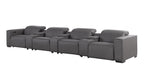 1208 7 Piece Leather Sofa with 4 Power Recliners and Power Headrests - Dark Grey - SKU 1208-DK-GREY-S-7.4-HT - view 4