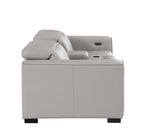 1208 Genuine Leather Dual Power Reclining Console Loveseat