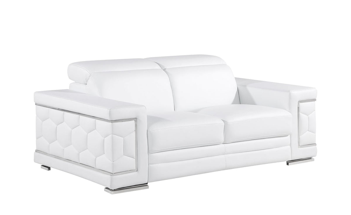 296 Modern Genuine Leather 3-Piece Sofa Set - White - SKU 296-WHITE-3PC - view 6