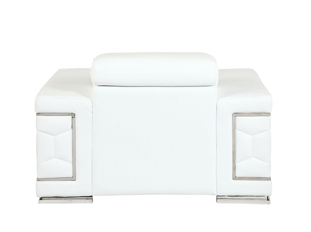 692 Divanitalia Chair with Adjustable Headrest in Top-grain Italian Leather - White - SKU 692-CH-WHITE - view 4