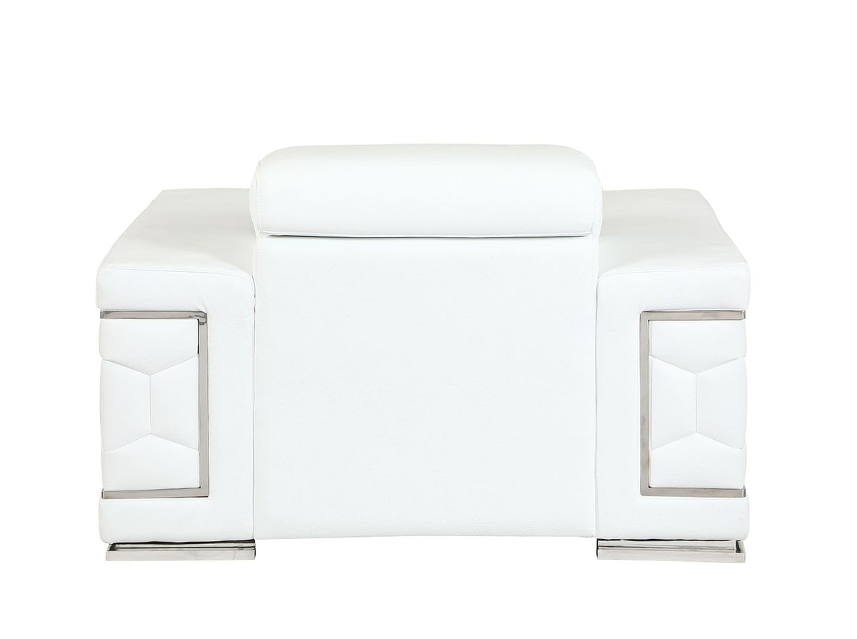 692 Divanitalia Chair with Adjustable Headrest in Top-grain Italian Leather - White - SKU 692-CH-WHITE - view 4