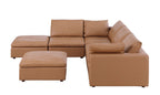 1100 Divanitalia 6-Piece Left Arm Facing 3-Seat Sectional Sofa - Top-grain Italian Leather