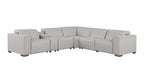 1208 6-Piece L-Shaped Leather Reclining Sectional Sofa with 3 Power Recliners