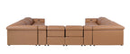 1224 Divanitalia 10-Piece U-Shaped Sectional Sofa in Top Grain Italian Leather with 4 Power Recliners & Power Headrests