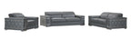 692 Divanitalia 3-Piece Sofa Set with Adjustable Headrest in Top-grain Italian Leather - Dark Grey - SKU 692- DARK GRAY 3PC (S/L/CH) - GROUP - view 2