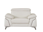 727 Divanitalia 3-Piece Sofa Set with Adjustable Headrest in Top-grain Italian Leather - White - SKU 727- WHITE 3PC (S/L/CH) - GROUP - view 8