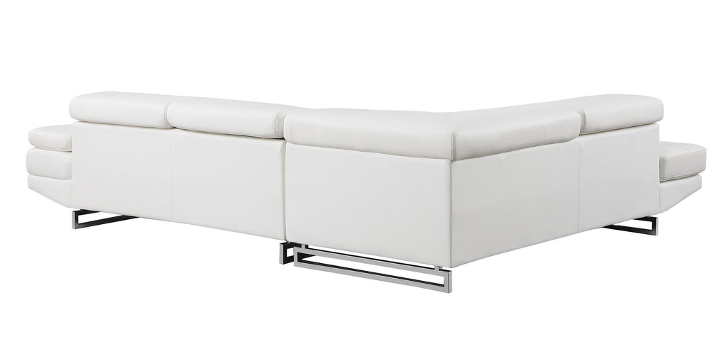 8136 Left Arm Facing Chaise with Adjustable Headrest in Genuine Leather