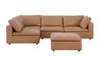 1100 Divanitalia 5-Piece Left Arm Facing 3-Seat Sectional Sofa - Top-grain Italian Leather
