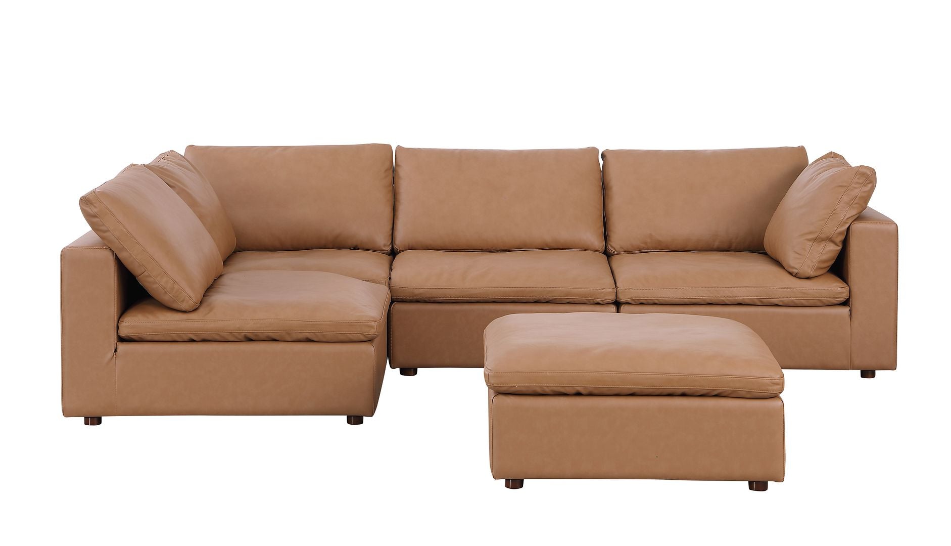 1100 Divanitalia 5-Piece Left Arm Facing 3-Seat Sectional Sofa - Top-grain Italian Leather