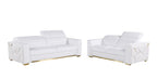 1120 Divanitalia 2-Piece Sofa Set with Adjustable Headrest in Top-grain Italian Leather - White - SKU 1120-WHITE-2PC - view 2
