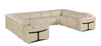 1126 Divanitalia 8-Piece U-Shaped Sectional Sofa in Top Grain Italian Leather with 4 Power Recliners & Power Headrests