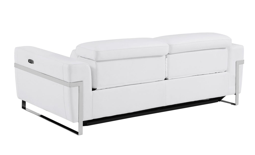 990 Divanitalia Power Reclining Sofa with Power Headrest in Top-grain Italian Leather - White - SKU 990-WHITE-S - view 3