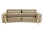 1051 Divanitalia Beige Loveseat in Velvet Fabric