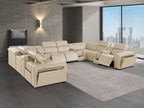 1224 Divanitalia 12-Piece U-Shaped Sectional Sofa in Top Grain Italian Leather with 4 Power Recliners & Power Headrests