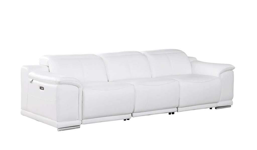 9762 Divanitalia 3-Piece Modular Power Reclining Sofa with 3 Power Recliners in Top Grain Italian Leather