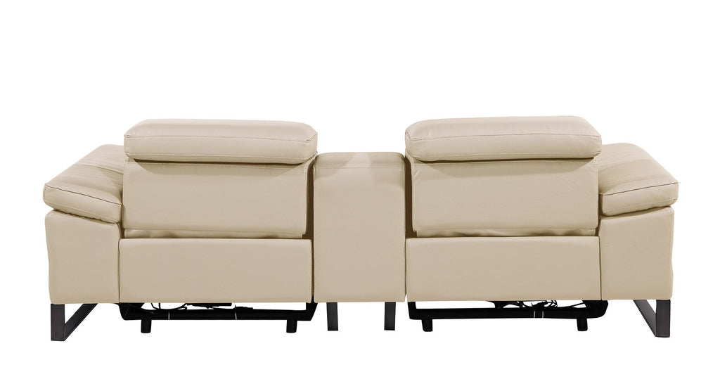 1246 Divanitalia Top Grain Italian Leather Console Loveseat with Power Headrest - Beige - SKU 1246-BEIGE-3.2-HT - view 8
