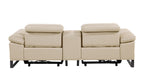 1246 Divanitalia Top Grain Italian Leather Console Loveseat with Power Headrest - Beige - SKU 1246-BEIGE-3.2-HT - view 8