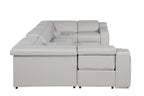 1116 Divanitalia 8-Piece U-Shaped Sectional Sofa in Top Grain Italian Leather with 4 Power Recliners & Power Headrests - Light Grey - SKU 1116-LT_GREY-8PC-4PWR-U-SECTIONAL-GROUP - view 6