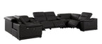 9762 Divanitalia 8-Piece U-Shaped Top Grain Italian Leather Sectional Sofa with 4 Power Recliners