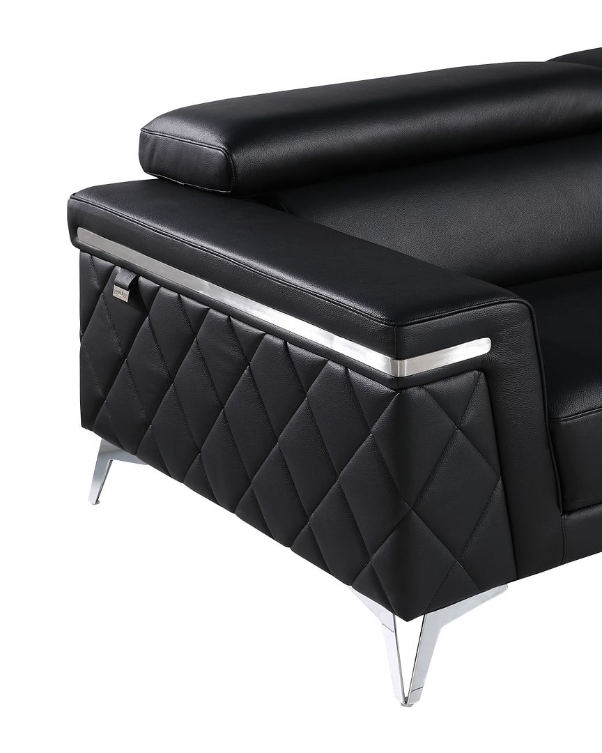 1140 Divanitalia Loveseat with Adjustable Headrest in Top-grain Italian Leather