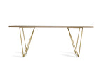 Marcia Mid-Century Tobacco & Antique Brass Dining Table