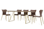 Marcia Mid-Century Tobacco & Antique Brass Dining Table