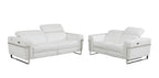 990 Divanitalia Power Reclining 2-Piece Sofa Set with Power Headrest in Top-grain Italian Leather - White - SKU 990-WHITE-2PC - view 2