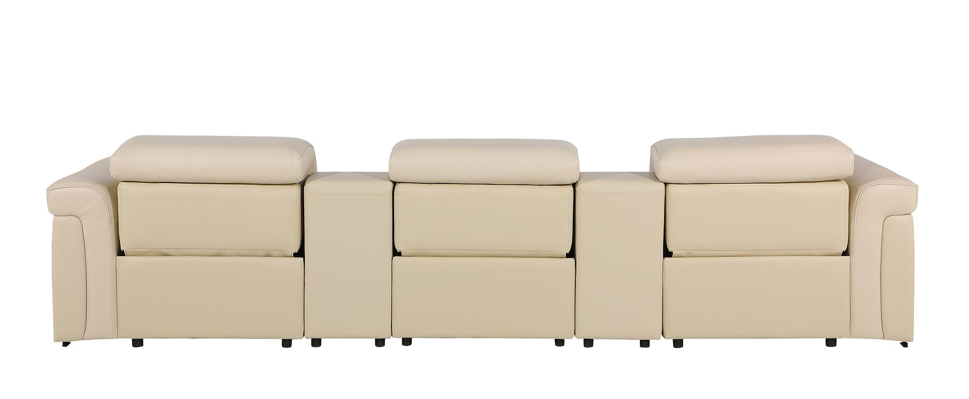 1126 Divanitalia 5-Piece Modular Power Reclining Sofa in Top Grain Italian Leather with 3 Power Recliners & Power Headrests