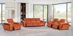 1224 Divanitalia 7-Piece Modular Power Reclining Sofa, Loveseat & Chair Set in Top Grain Italian Leather with 6 Power Recliners & Power Headrests - Camel - SKU 1224-CAMEL-7.6-HT-3PC - view 2