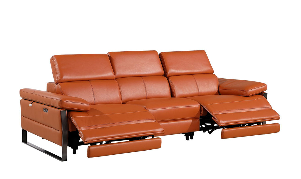 1246 Divanitalia Modular Power Dual Reclining Sofa, Loveseat, and Chair Set with Power Headrests - Top Grain Italian Leather - Camel - SKU 1246-CAMEL-6.5-HT-3PC - view 6