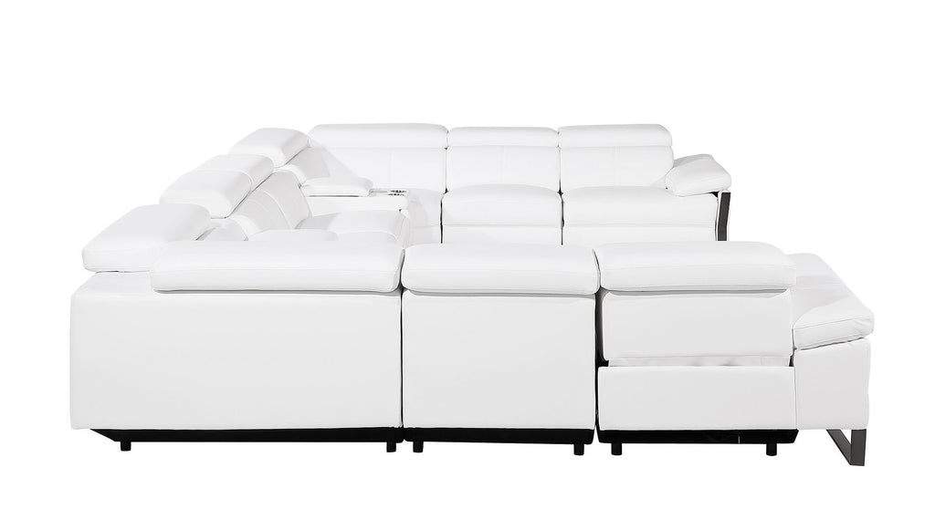 1246 Divanitalia 10-Piece U-Shaped Modular Power Reclining Sectional Sofa with 4 Power Recliners and Power Headrests - Top Grain Italian Leather