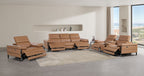 1246 Divanitalia Modular Power Dual Reclining Sofa, Console Loveseat, and Chair Set with Power Headrests - Top Grain Italian Leather - Cognac - SKU 1246-COGNAC-7.5-HT-3PC - view 2