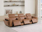 1224 Divanitalia 5-Piece Modular Power Reclining Sofa in Top Grain Italian Leather with 3 Power Recliners & Power Headrests - Cognac - SKU 1224-COGNAC-5.3-HT - view 2