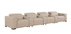1208 7 Piece Leather Sofa with 4 Power Recliners and Power Headrests - Beige - SKU 1208-BEIGE-S-7.4-HT - view 5