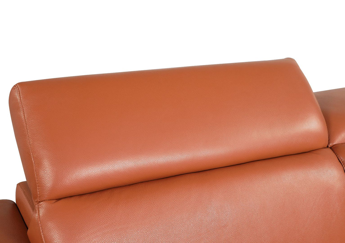 692 Divanitalia 3-Piece Sofa Set with Adjustable Headrest in Top-grain Italian Leather - Camel - SKU 692- CAMEL 3PC (S/L/CH) - GROUP - view 13