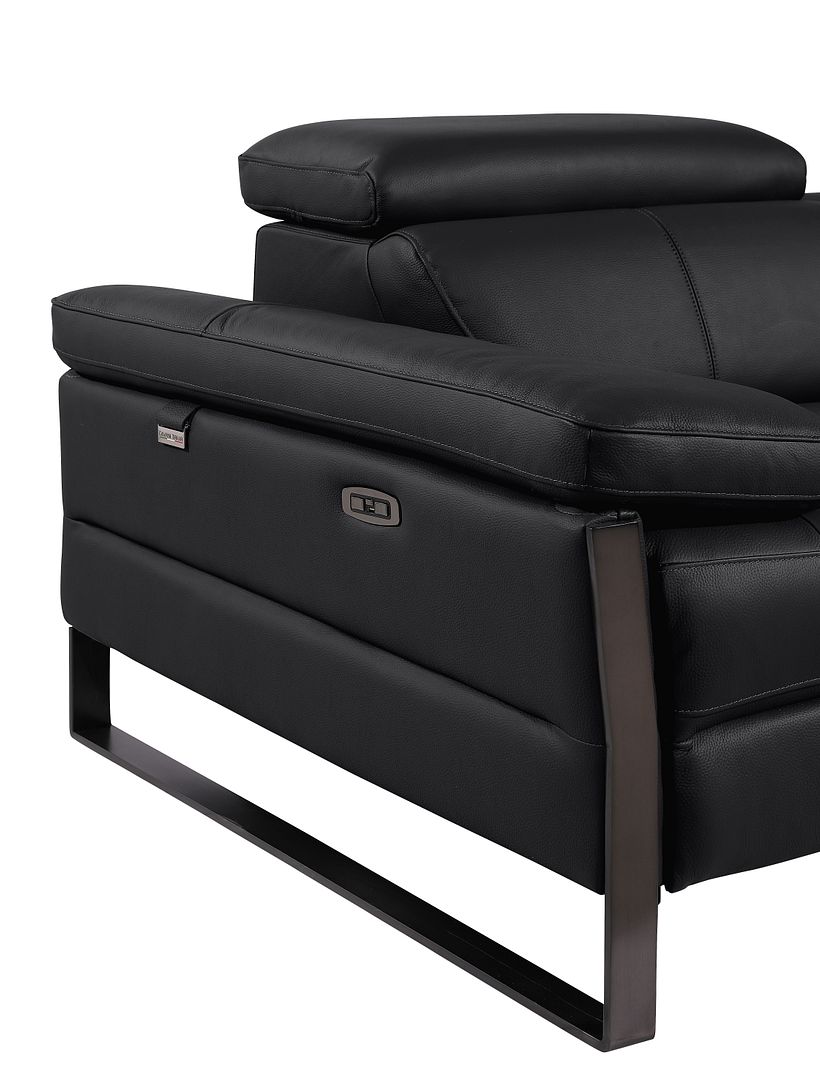 1246 Divanitalia 7-Piece L-Shaped Modular Power Reclining Sectional Sofa with 3 Power Recliners and Power Headrests - Top Grain Italian Leather