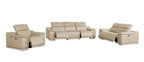 9762 Divanitalia 6-Piece Modular Power Reclining Sofa, Loveseat and Chair Set with 5 Power Recliners in Top Grain Italian Leather - Beige - SKU 9762-BEIGE-6.5-HT-3PC - view 4