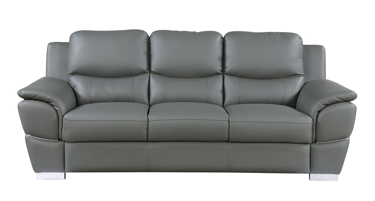 4572 Modern Genuine Leather Sofa - Dark Grey - SKU 4572-S-GRAY