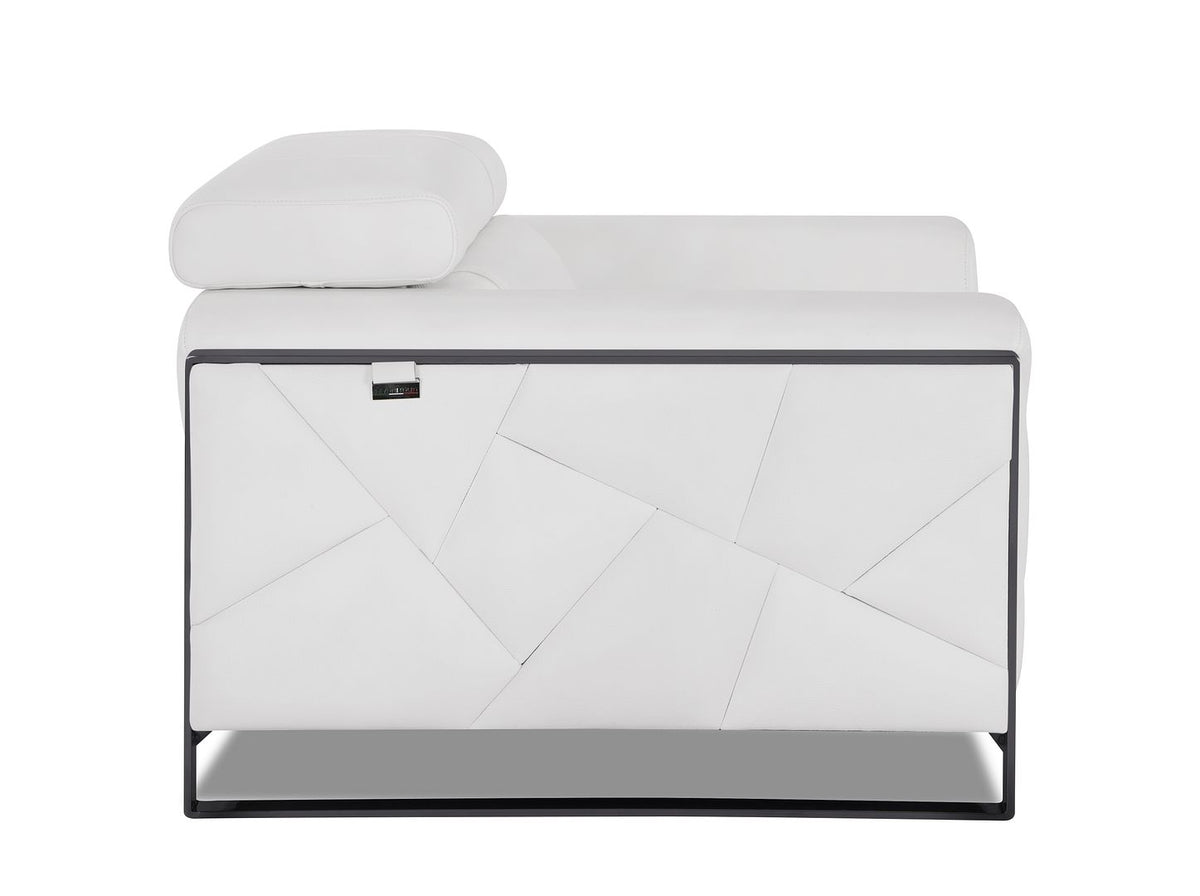 903 Divanitalia Chair with Adjustable Headrest in Top-grain Italian Leather - White - SKU 903-CH-WHITE - view 5