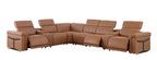 1126 Divanitalia 8-Piece L-Shaped Sectional Sofa in Top Grain Italian Leather with 3 Power Recliners & Power Headrests - Cognac - SKU 1126-COGNAC-SEC-8PC-3PWR-SECTIONAL-GROUP - view 4