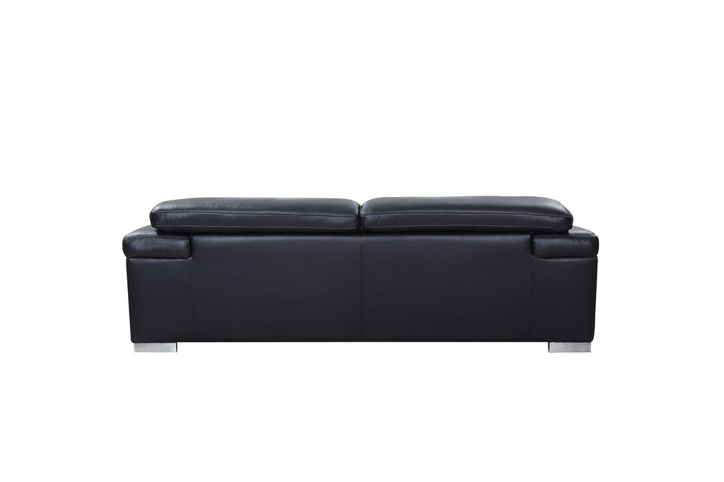 415 Divanitalia Sofa with Adjustable Headrest in Top-grain Italian Leather - Black - SKU 415-S-BLACK - view 4