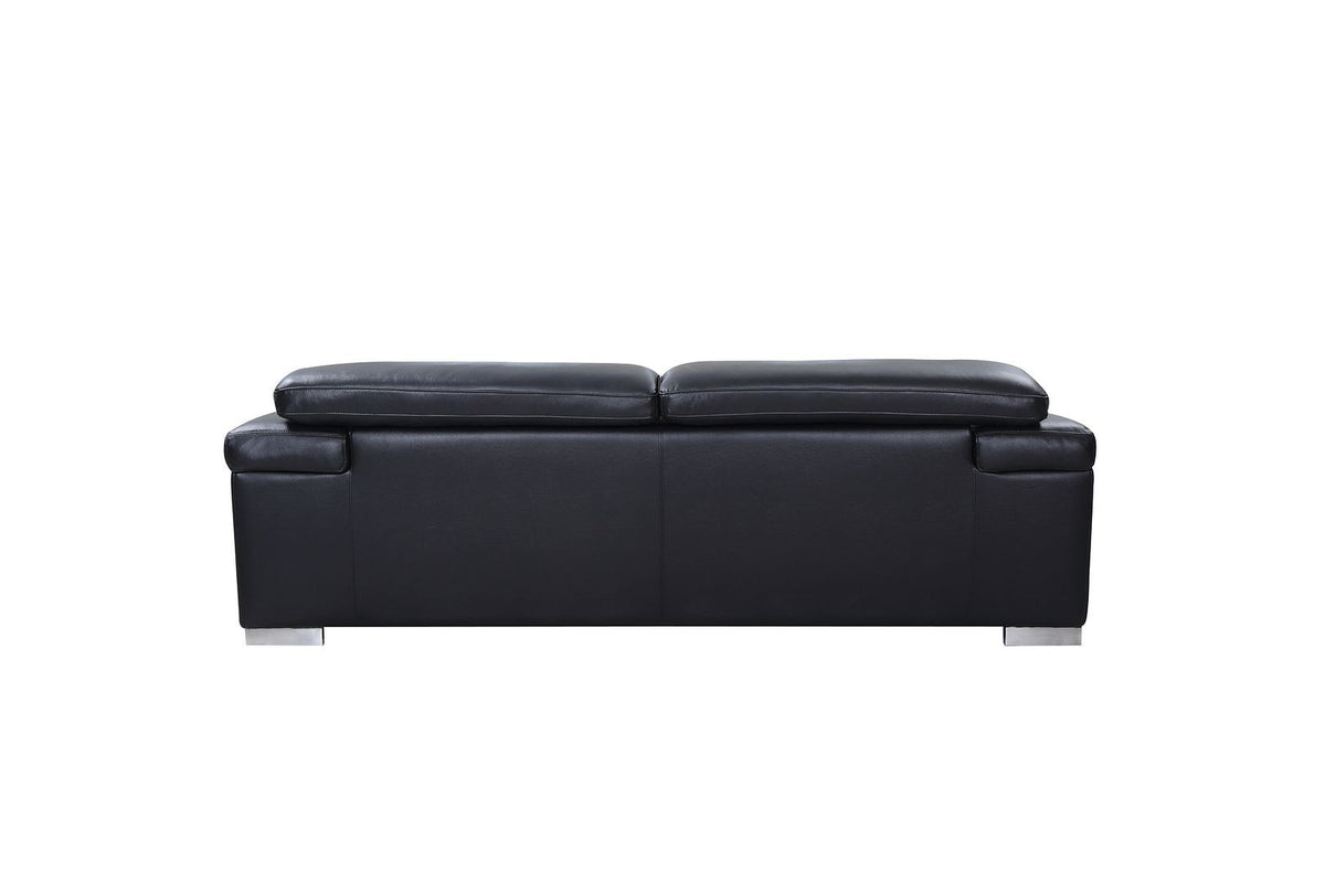 415 Divanitalia Sofa with Adjustable Headrest in Top-grain Italian Leather - Black - SKU 415-S-BLACK - view 4