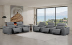 2679 Power Reclining Sofa and Loveseat in Genuine Leather - 5 Recliners with Power Headrests & 3 Consoles - Dark Grey - SKU 2679-DK-GRAY-8.5-HT-2PC - view 3