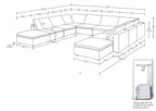 1100 Divanitalia 10-Piece U-Shaped Sectional Sofa with Chaise in Top-grain Italian Leather