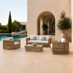 Ko Tao - Outdoor Beige + Wicker Sofa