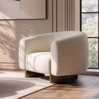 Thrive - Modern Beige Fabric + Antique Brass Accent Chair