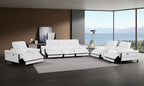 1246 Divanitalia Modular Power Triple Reclining Sofa, Console Loveseat, and Chair Set with Power Headrests - Top Grain Italian Leather - White - SKU 1246-WHITE-7.6-HT-3PC - view 2