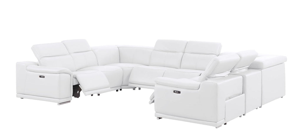 2679 8-Piece U-Shaped Power Reclining Sectional Sofa in Genuine Leather - 4 Recliners